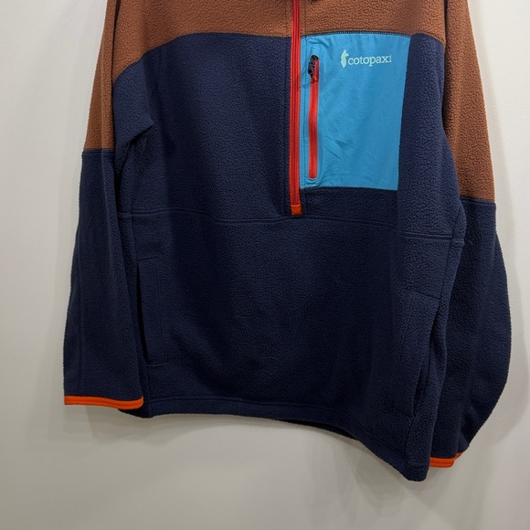 Cotopaxi Men’s Abrazo Half zip Fleece jacket brown navy blue size medium. - Picture 3 of 10